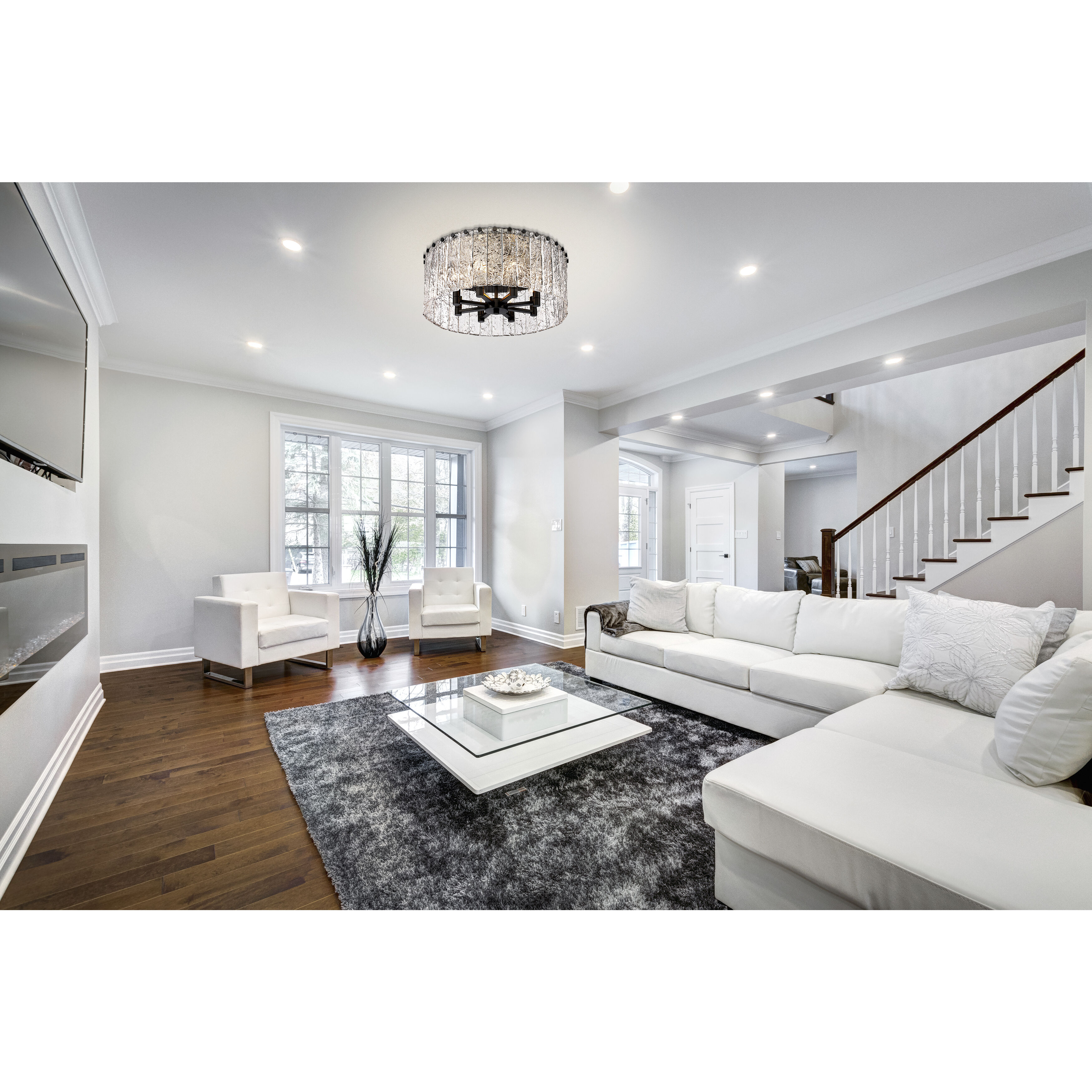 Glacier 8 Light 20.75 inch Matte Black Flush Mount Ceiling Light