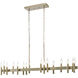 Collette 16 Light 48 inch Antique Brass Linear Pendant Ceiling Light in Brushed Brass