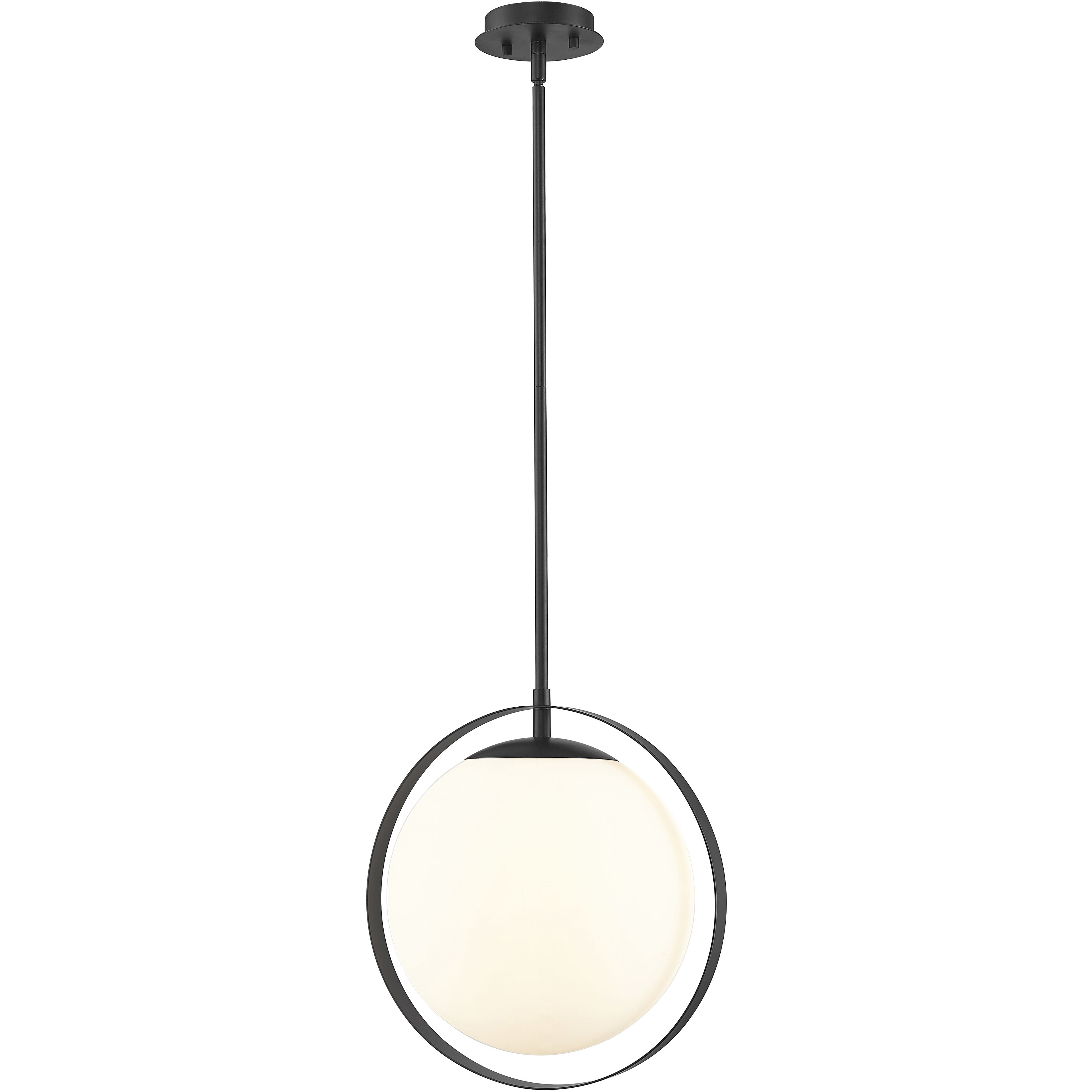 Midnetic 1 Light 12 inch Matte Black Pendant Ceiling Light