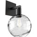 Terra 1 Light 9 inch Matte Black Indoor Sconce Wall Light in Terra Clear