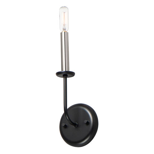 Wesley Wall Sconce Wall Light in Black and Satin Nickel