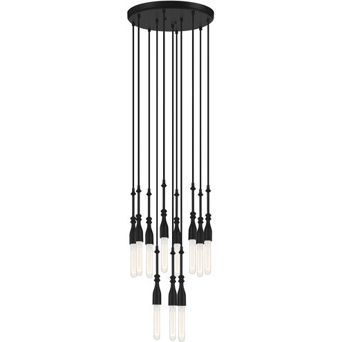 Louise 11 Light 15 inch Matte Black Chandelier Ceiling Light