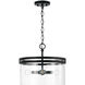 Fuller 4 Light 14.5 inch Matte Black Semi-Flush Mount Ceiling Light, Convertible Dual Mount