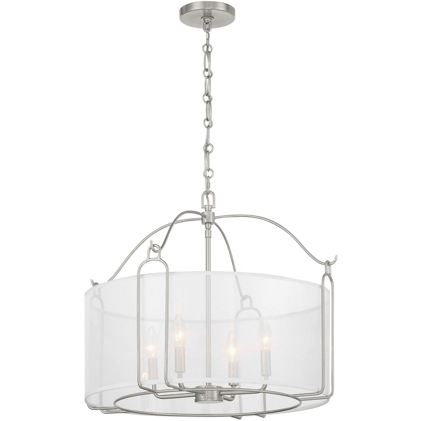 Ashlay 4 Light 22 inch Satin Nickel Pendant Ceiling Light