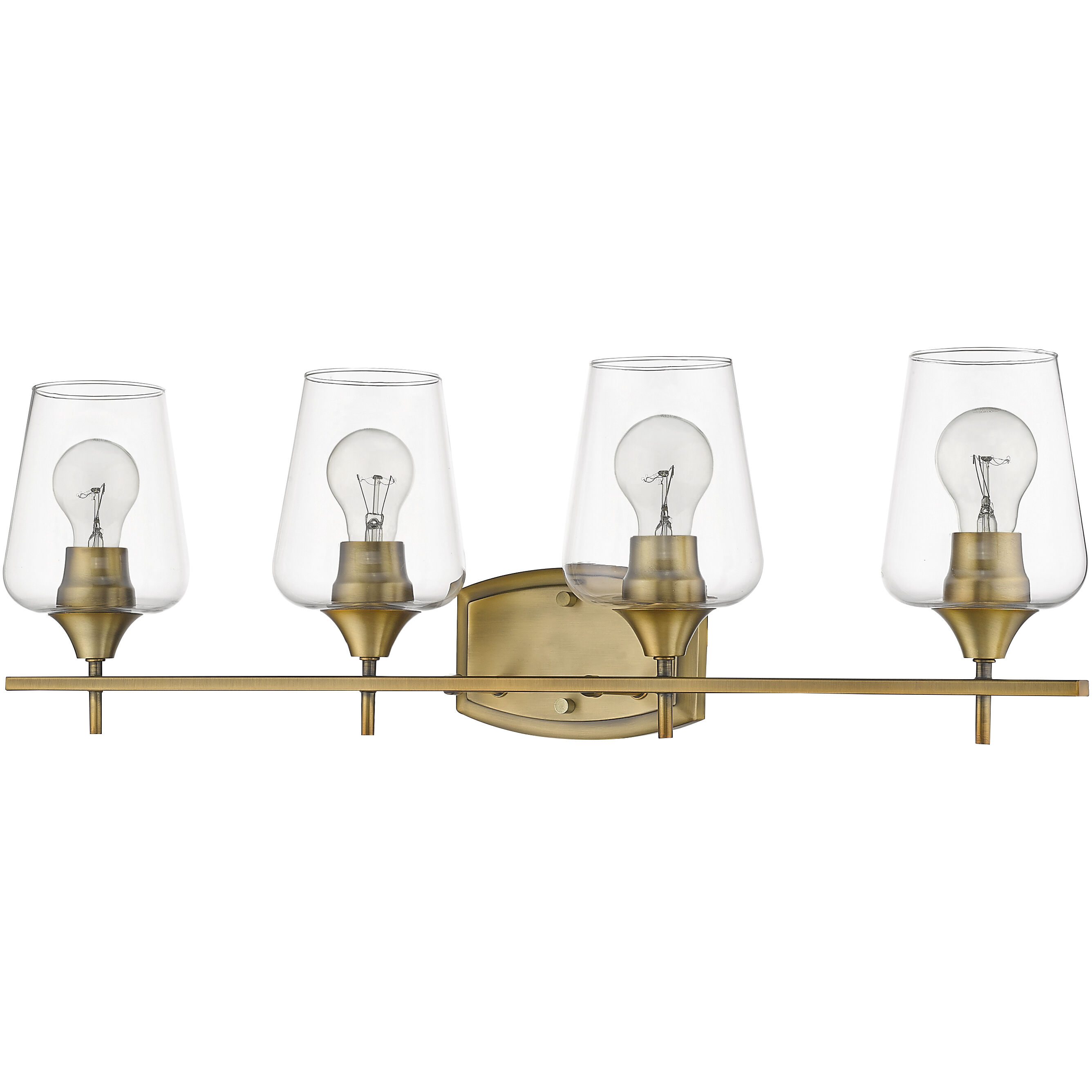 Joliet 4 Light 30 inch Olde Brass Vanity Wall Light