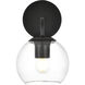 Genesis 1 Light 6 inch Black Bath Sconce Wall Light