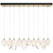 Chrysalis 10 Light 44.5 inch Modern Brass Pendant Ceiling Light in White Crystal, Standard
