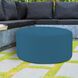 Universal 18 inch Seascape Turquoise Outdoor Round Ottoman with Slipcover