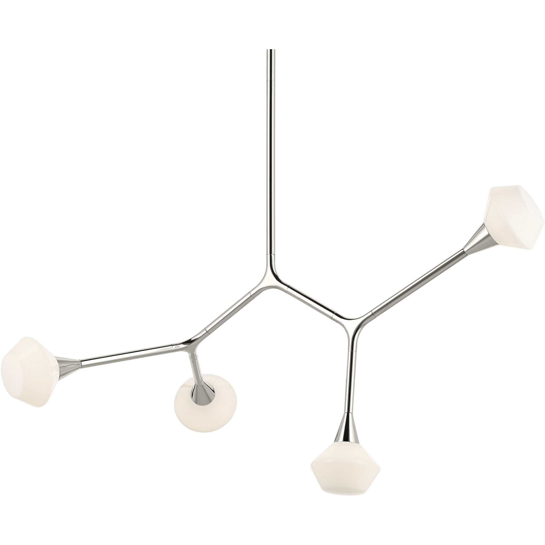 Cassius 4 Light 5.25 inch Polished Nickel Chandelier Ceiling Light, Convertible