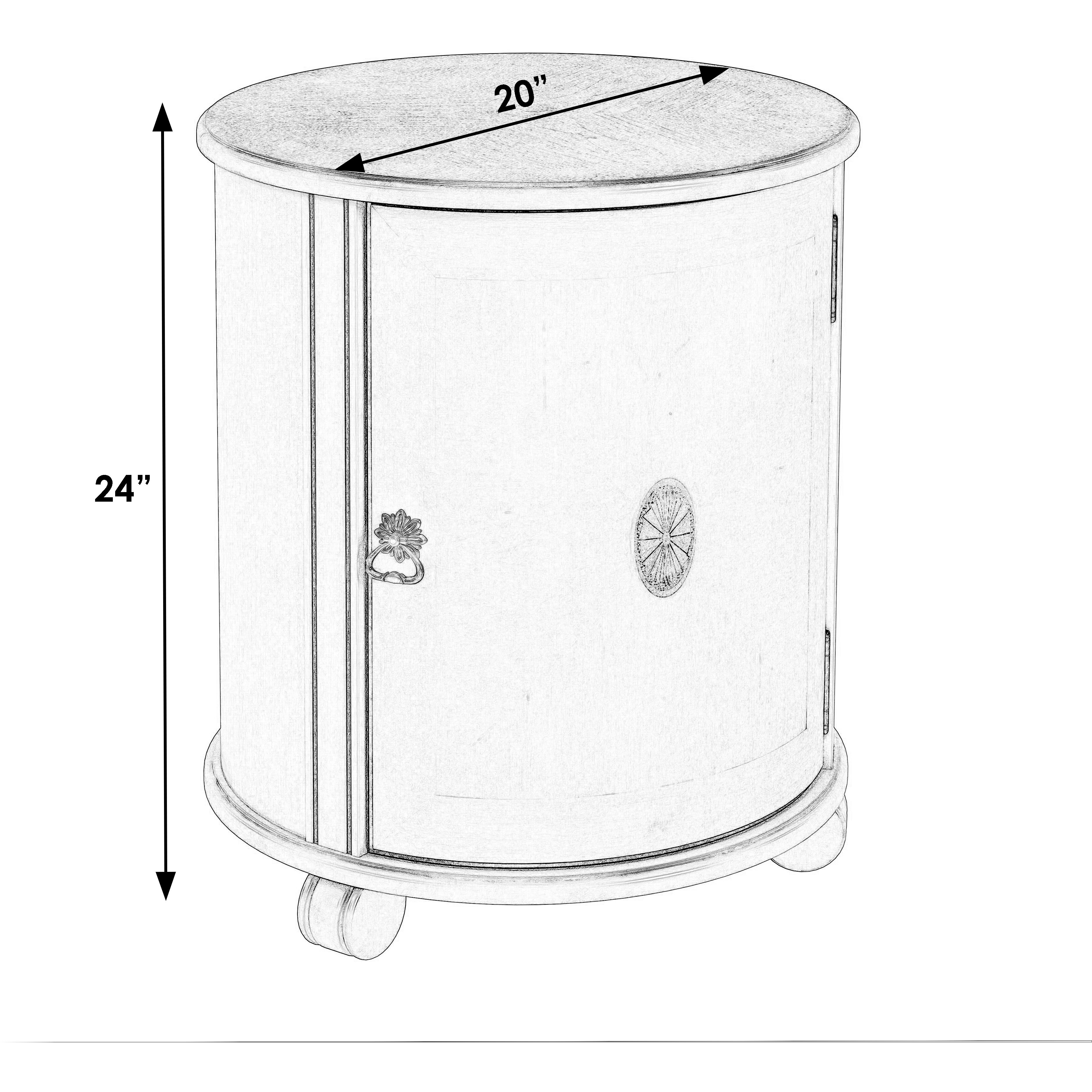 Lawrie  Drum End Table in Beige