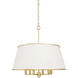 Coco 6 Light 24 inch Matte White/French Gold Pendant Ceiling Light