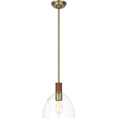 Hadley 1 Light 10 inch Time Worn Brass Pendant Ceiling Light