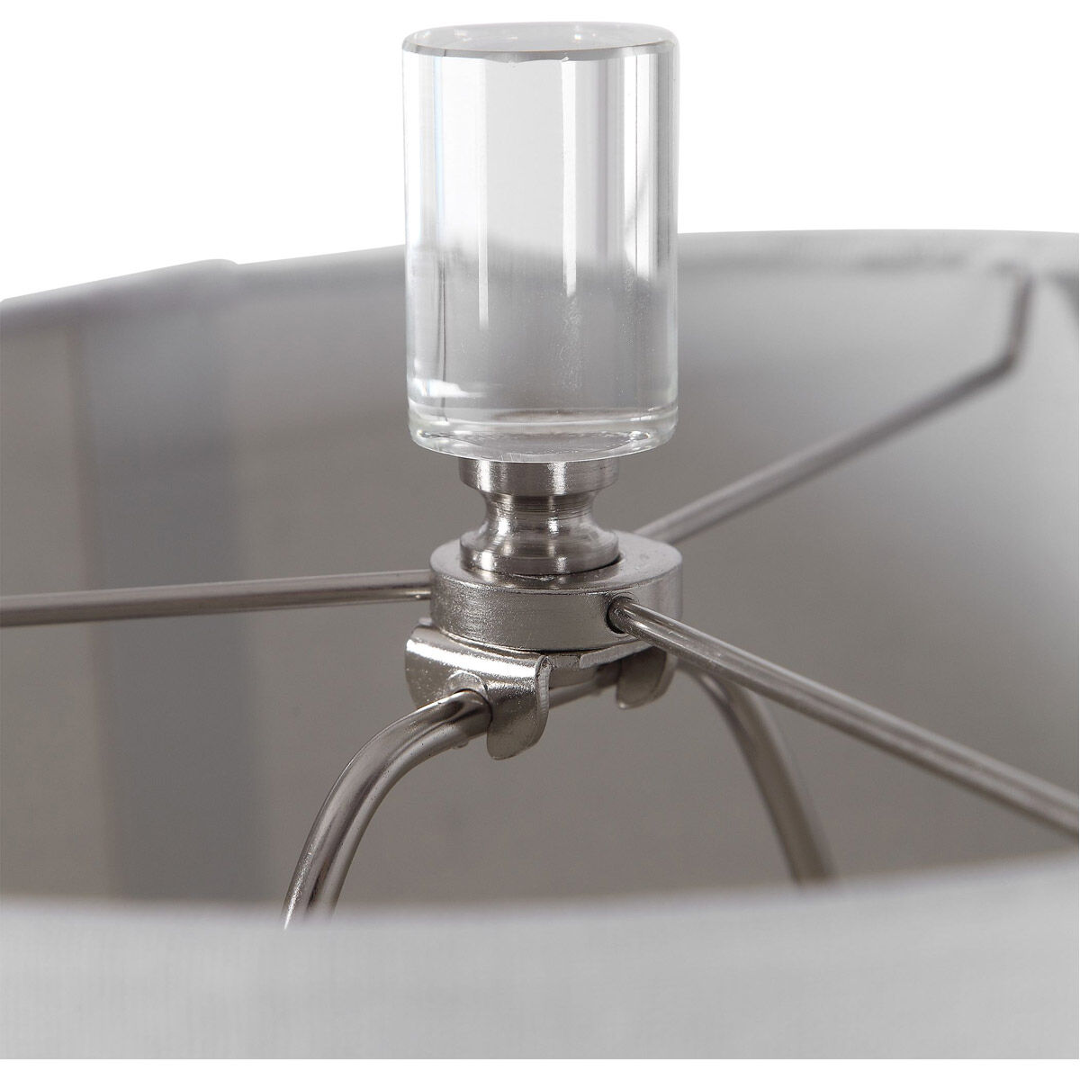 Azaria 33 inch 150 watt Polished Nickel and Crystal Buffet Lamp Portable Light