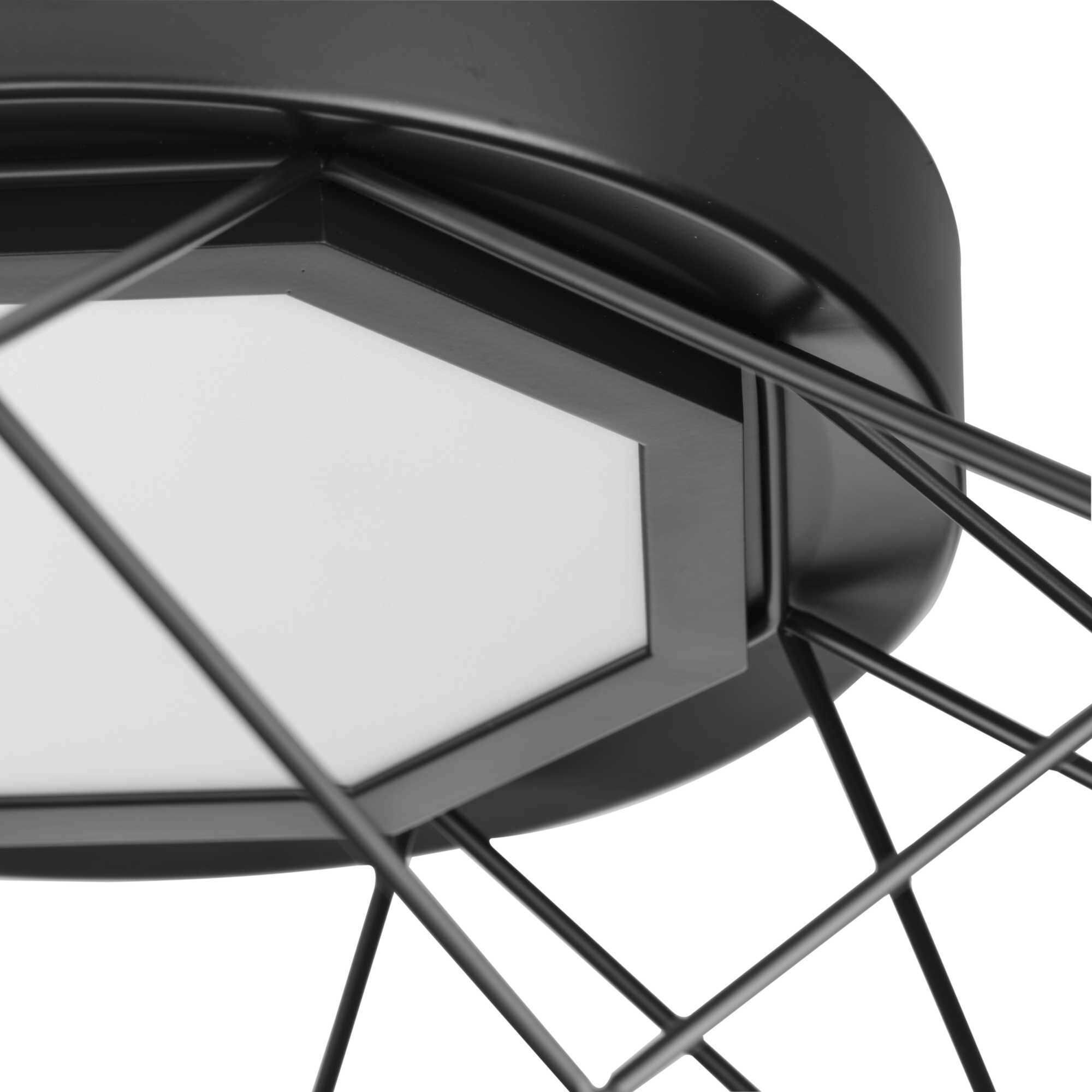 Geodesic LED LED 18 inch Matte Black Flushmount Ceiling Light