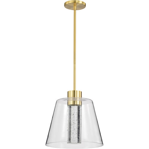 Aura LED 12 inch Brushed Brass Pendant Ceiling Light