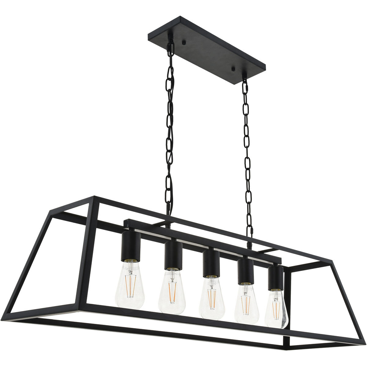 Resolute 5 Light 38 inch Black Pendant Ceiling Light