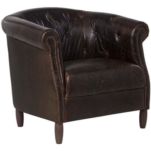 Marjorie Chocolate Leather Lounge Chair
