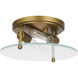 Teton 2 Light 13 inch Natural Brass Flush Mount Ceiling Light