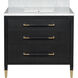 Verona 36 X 34 inch Black Lacquered Linen/Natural/White/Champagne Vanity with Undermount Sink