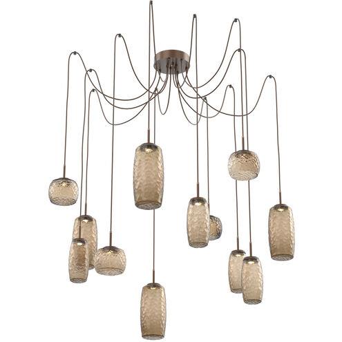 Vessel LED 15.2 inch Burnished Bronze Swag Multi-Pendant Ceiling Light in 3000K LED