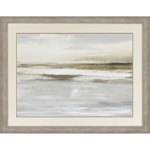 Horizon Light II White and Brown and Beige and Neutral Framed Art