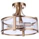 Elliot 3 Light 13 inch Satin Brass Semi Flush Ceiling Light