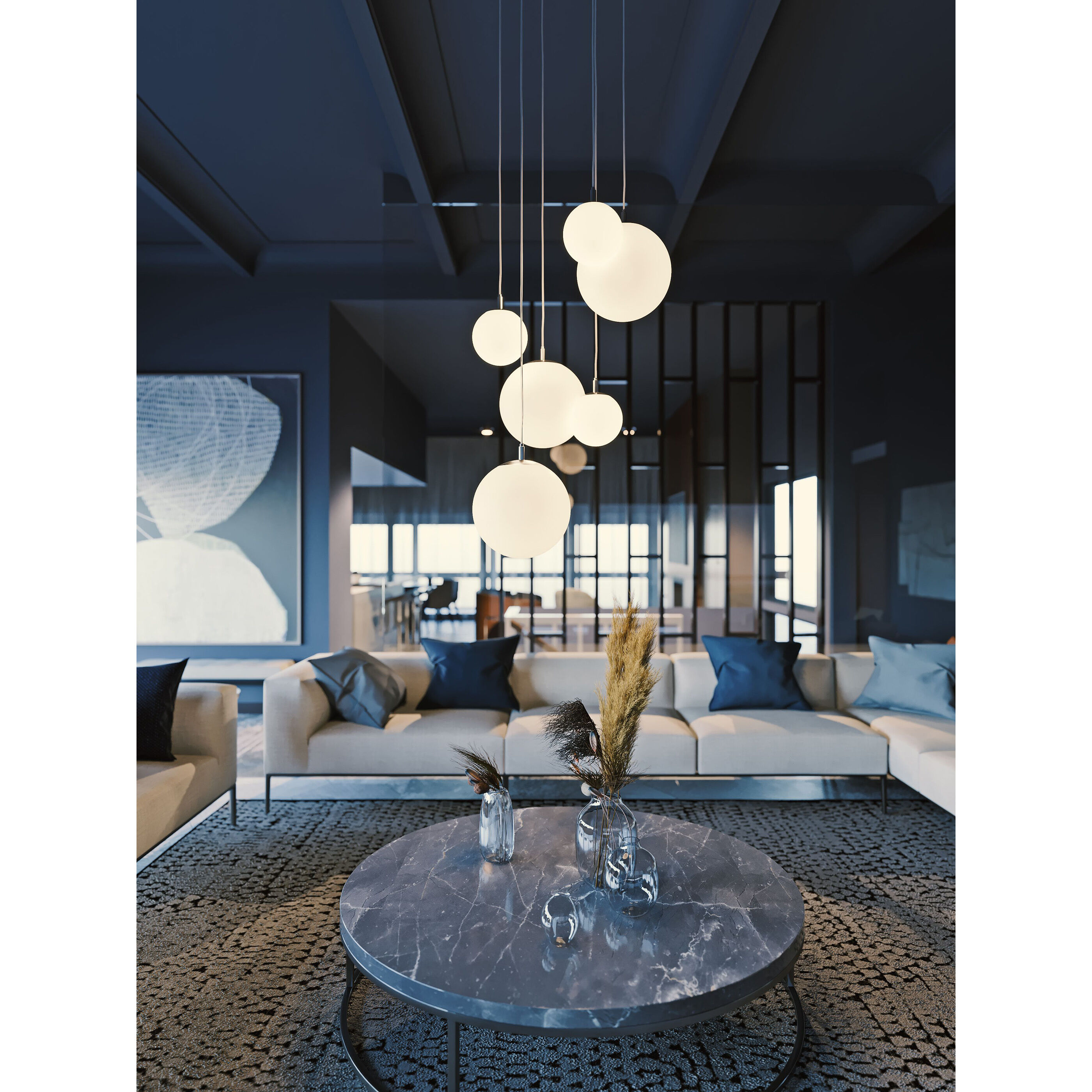 Loretto 6 Light 27.25 inch Satin Brass Pendant Ceiling Light