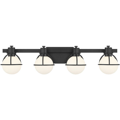 Pierce 4 Light 32 inch Matte Black Bathroom Vanity Light Wall Light