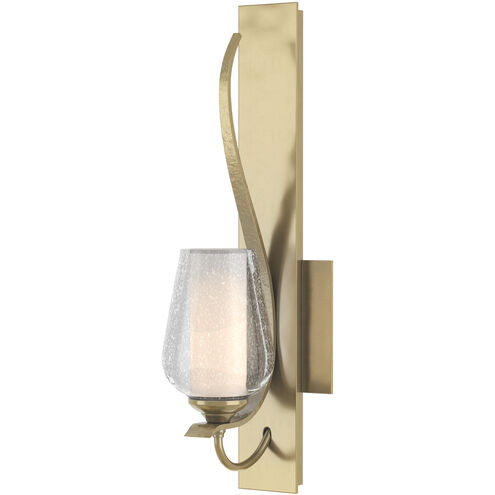 Flora 1 Light 4.8 inch Modern Brass Sconce Wall Light in Seeded with Opal