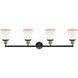 Franklin Restoration Bellmont LED 42 inch Black Antique Brass Bath Vanity Light Wall Light in Matte White Glass, Franklin Restoration