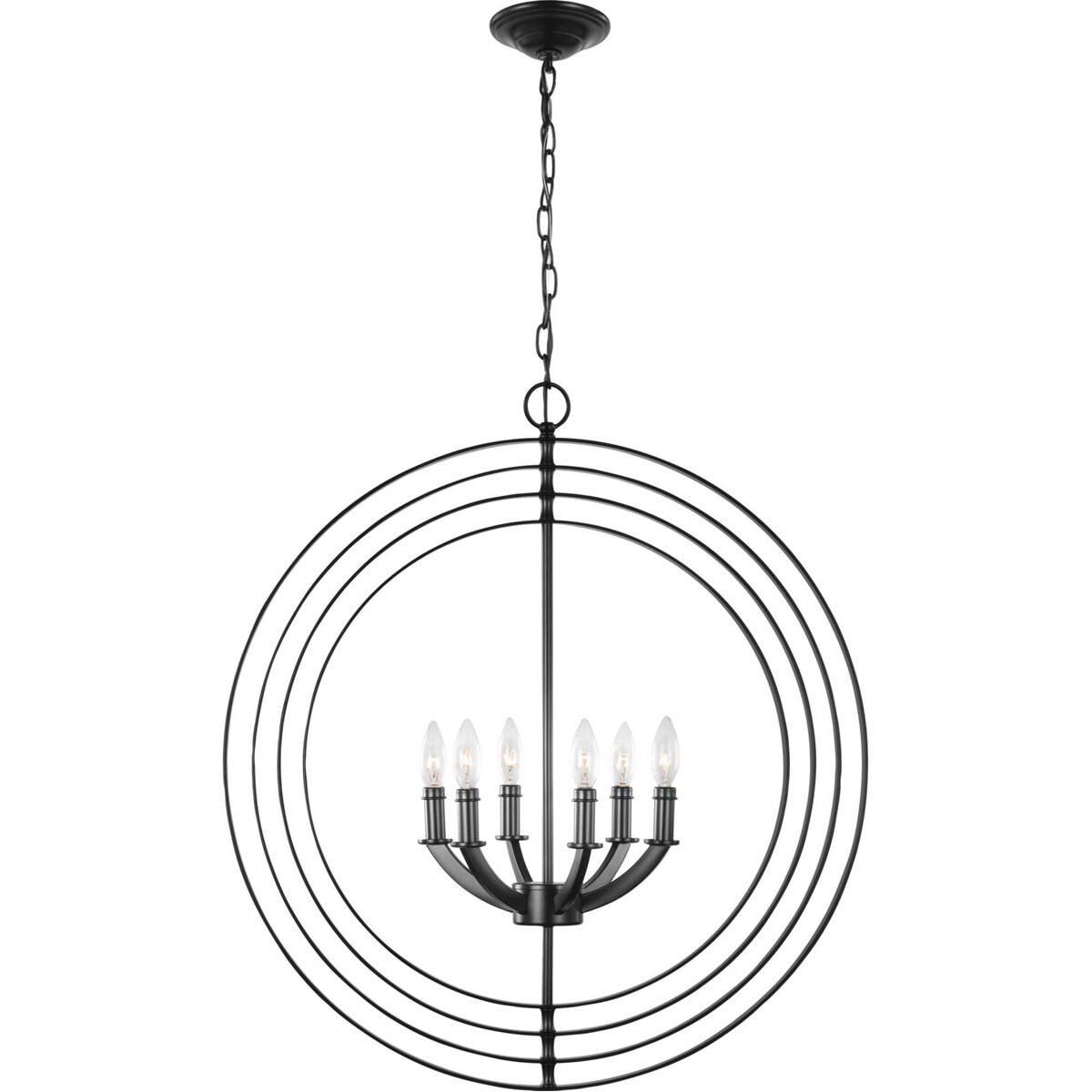 Equinox 6 Light Matte Black Pendant Ceiling Light
