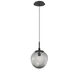 Aster LED LED 10 inch Matte Black Pendant Ceiling Light in 2700K LED, Floret Inner - Smoke Outer
