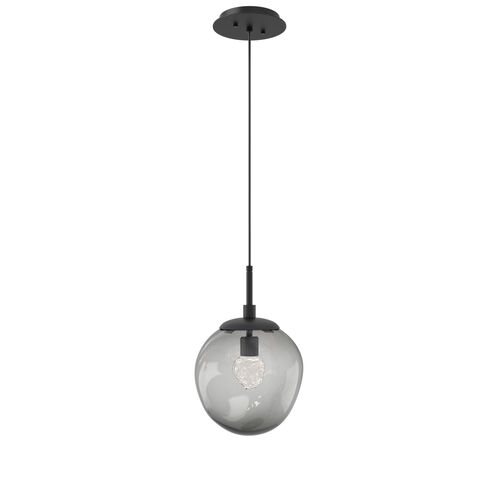 Aster LED LED 10 inch Matte Black Pendant Ceiling Light in 2700K LED, Floret Inner - Smoke Outer