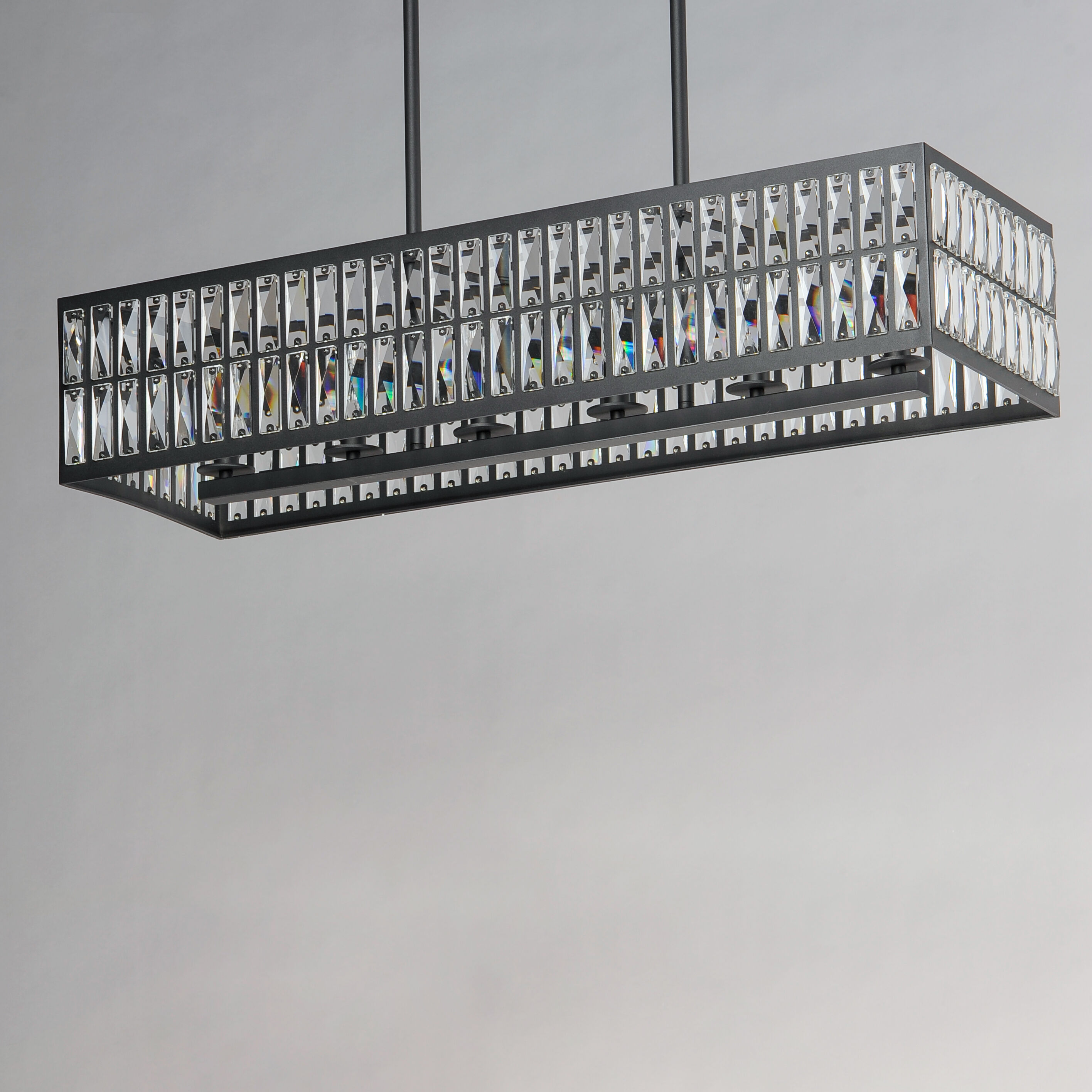 Madeline 6 Light 38 inch Black Linear Pendant Ceiling Light