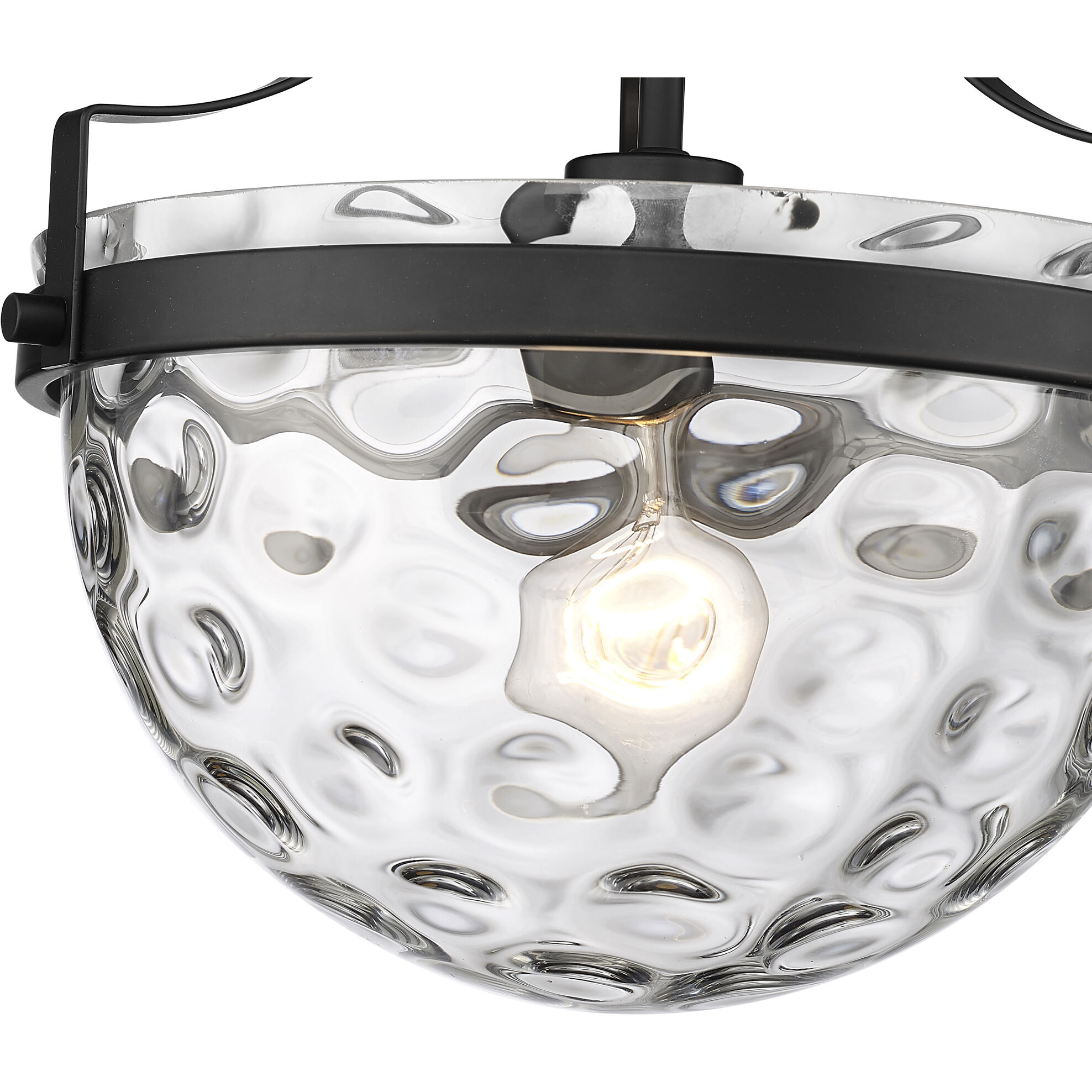 Quinn 1 Light 11 inch Matte Black Semi-Flush Ceiling Light