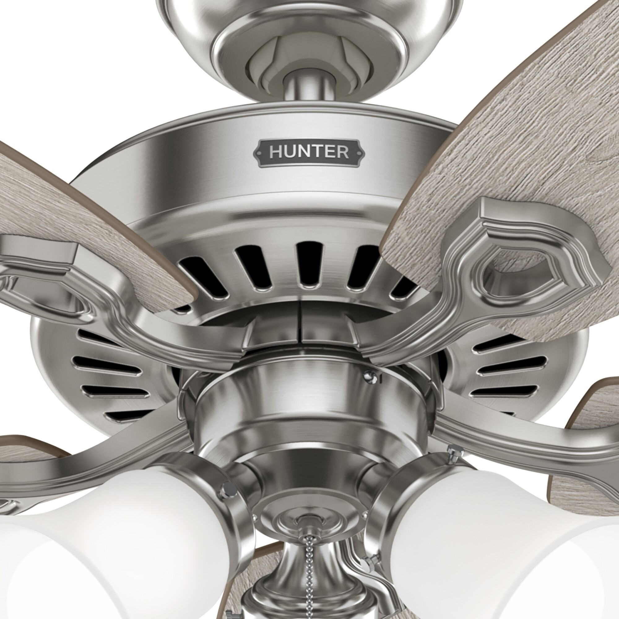 Hunter Fan 52729 Builder 52 inch Brushed Nickel with Light Gray