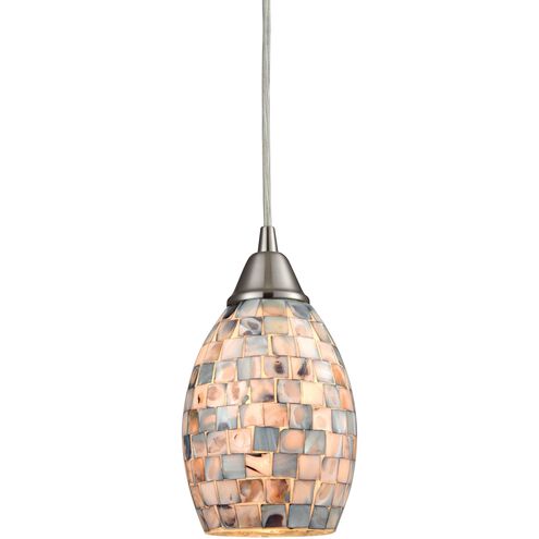 Capri 1 Light 5 inch Satin Nickel Mini Pendant Ceiling Light in Incandescent