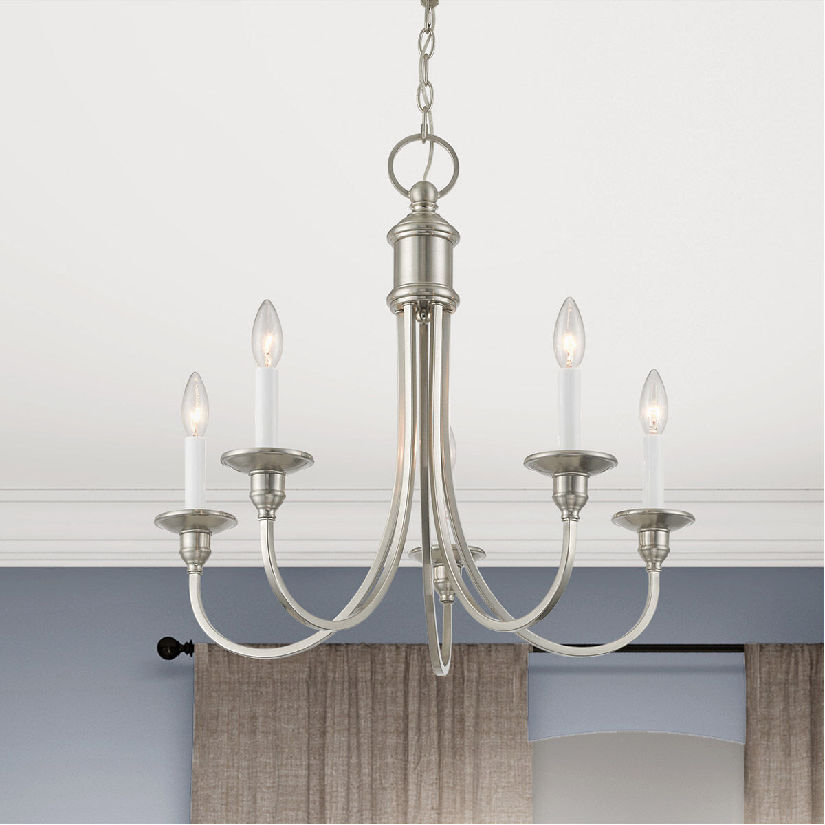 Cranford 5 Light 24 inch Brushed Nickel Chandelier Ceiling Light