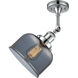 Franklin Restoration Large Bell LED 8 inch Polished Chrome Sconce Wall Light in Plated Smoke Glass, Franklin Restoration