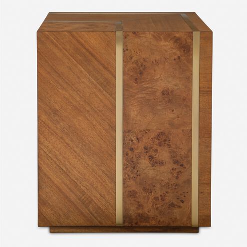 Seven Wonders 24 X 20 inch Maple Burl and Acacia and Alder Wood Side Table