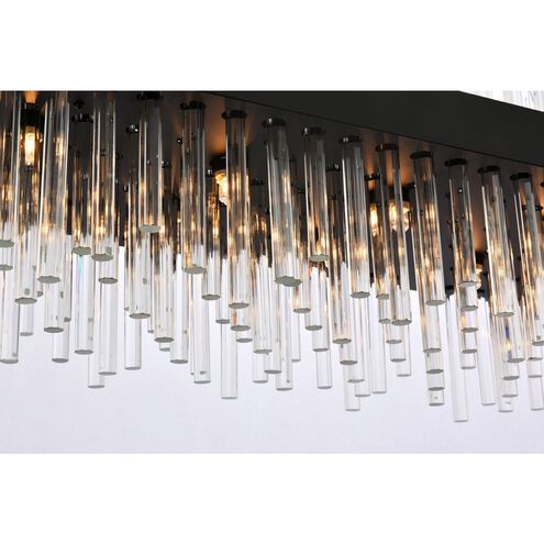 Dallas 28 Light 48 inch Black Linear Chandelier Ceiling Light