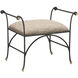 Mabel 24.25 inch Antique Black and Polished Brass Ottoman