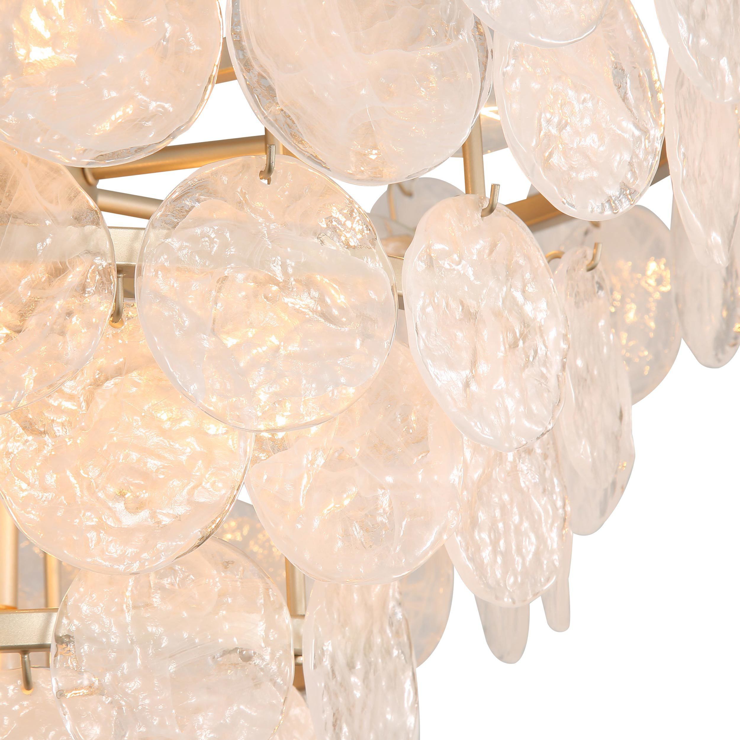 Yep Cascada Pendant Ceiling Light in Cirrus Cloud Glass, 3 Tier