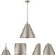 Ballston Cone LED 16 inch Brushed Satin Nickel Pendant Ceiling Light