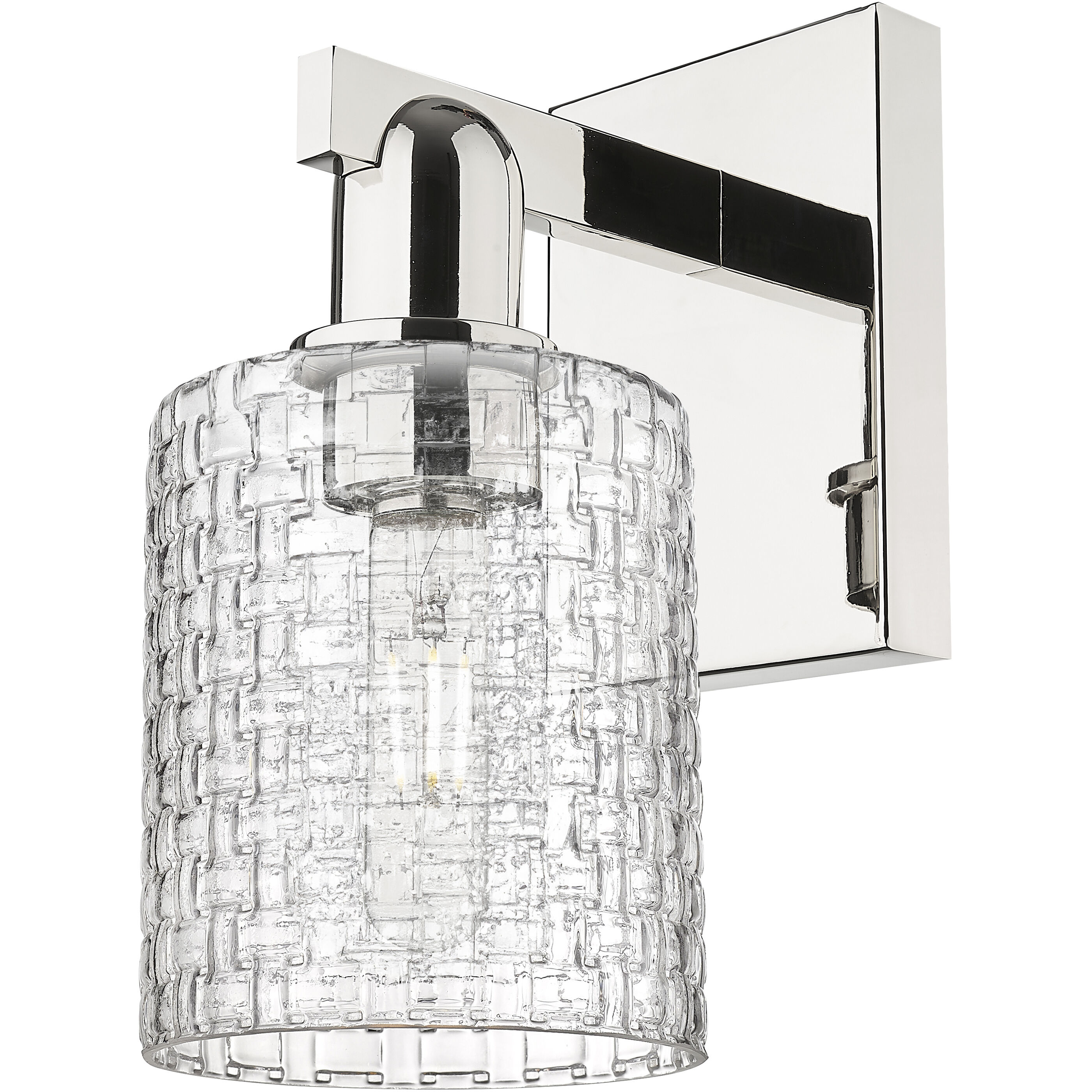 Arcadia Cobbleskill Armed Sconce Wall Light in Polished Nickel
