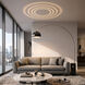 Iconic 95 inch 14 watt Satin Nickel and Black Arc Floor Lamp Portable Light in Black Nickel Steel