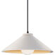 Radiance Collection 1 Light 11.75 inch Matte White and Champagne Gold with Matte Black Pendant Ceiling Light