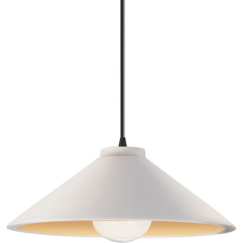 Radiance Collection 1 Light 11.75 inch Matte White and Champagne Gold with Matte Black Pendant Ceiling Light