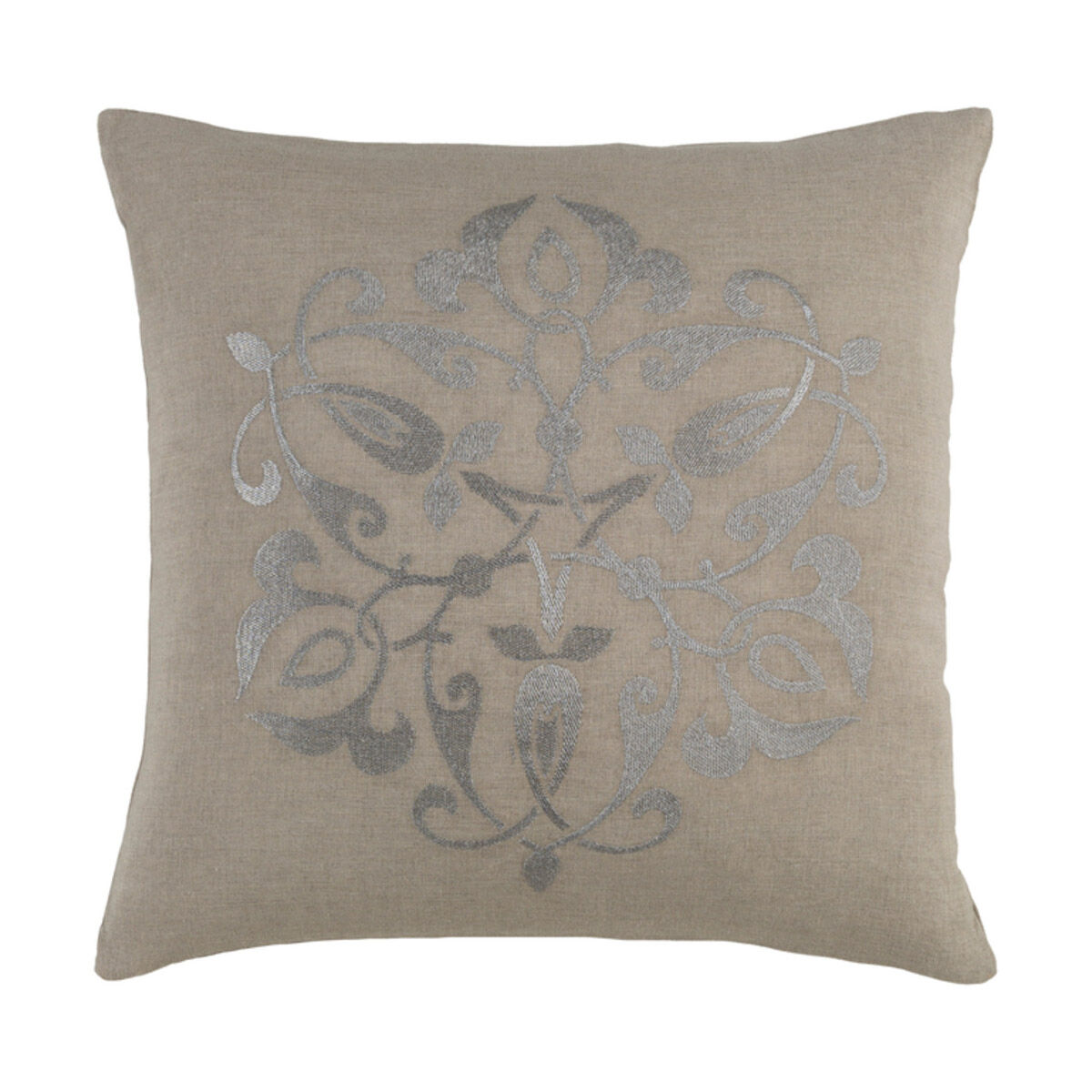 Ravati 20 X 20 inch Silver and Light Gray Throw Pillow