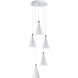 Norsk LED 15.25 inch White and Metallic Gold Multi-Light Pendant Ceiling Light